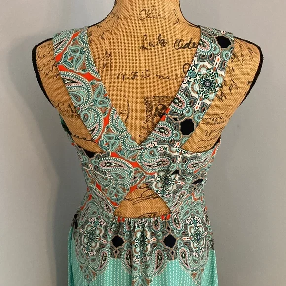 Maeve by Anthropology Midi Dress Women Size 8 Teal - Picture 4 of 14